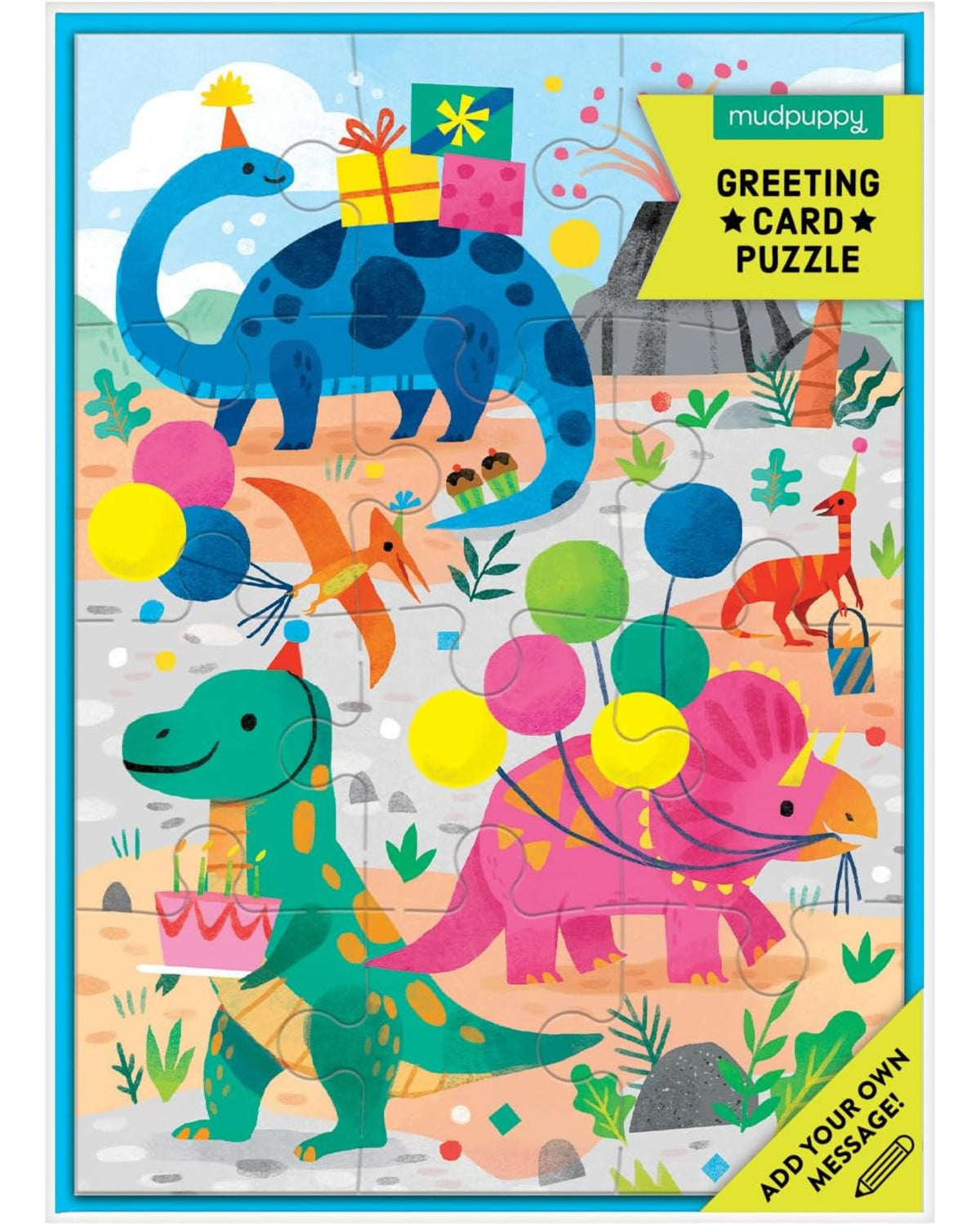 Carte de souhaits - Casse-tête 12mcx - Dino Party