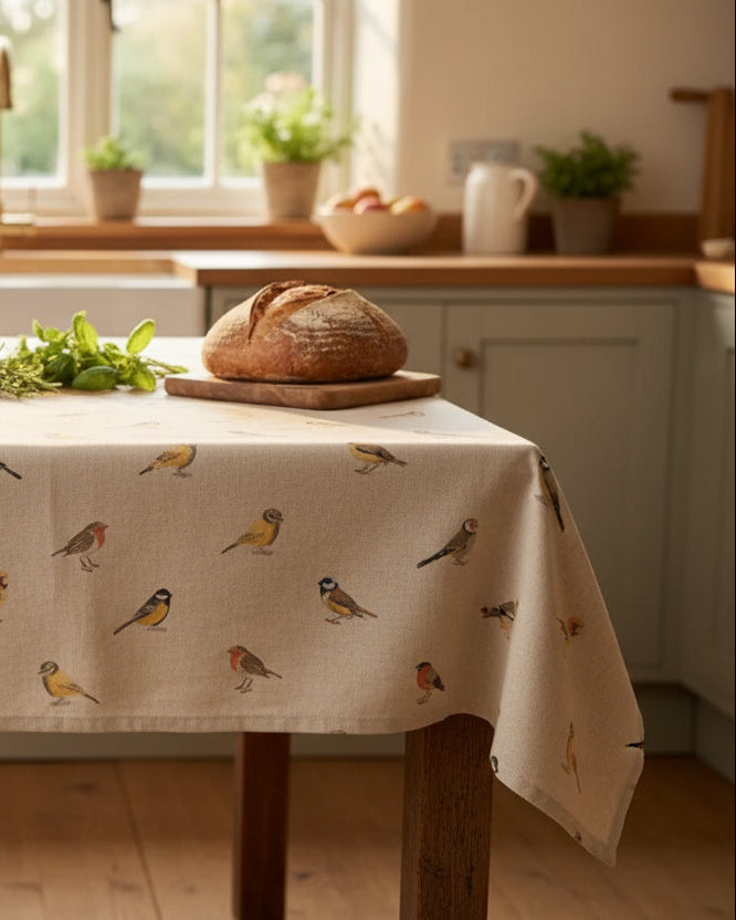 Nappe pour 6 personnes - Motif Petits oiseaux