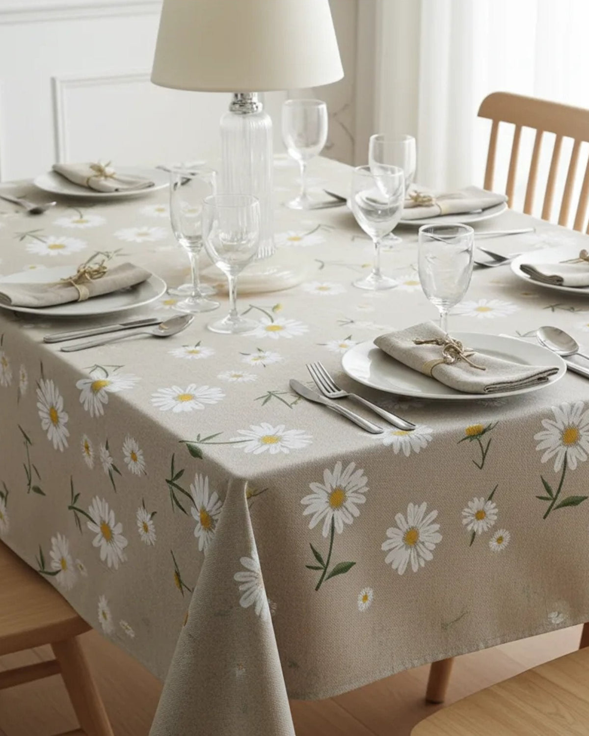 Nappe rectangulaire 6 personnes - Marguerites