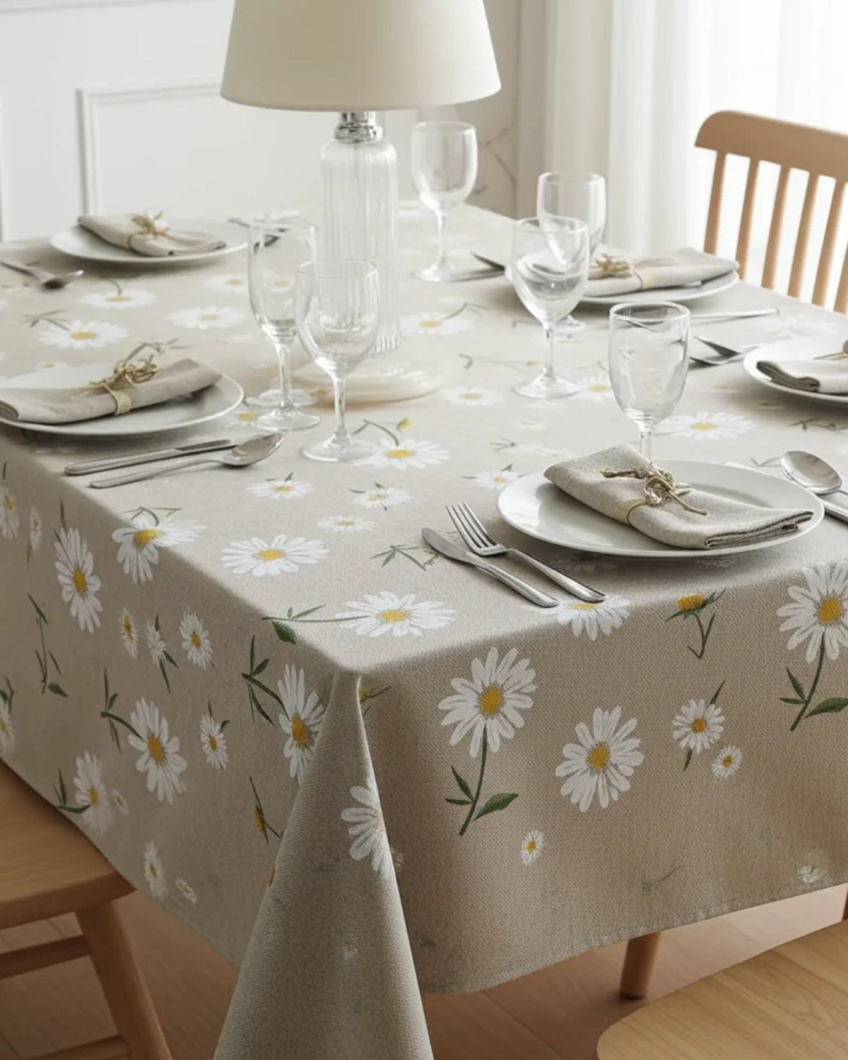 Nappe rectangulaire 8 personnes - Marguerites