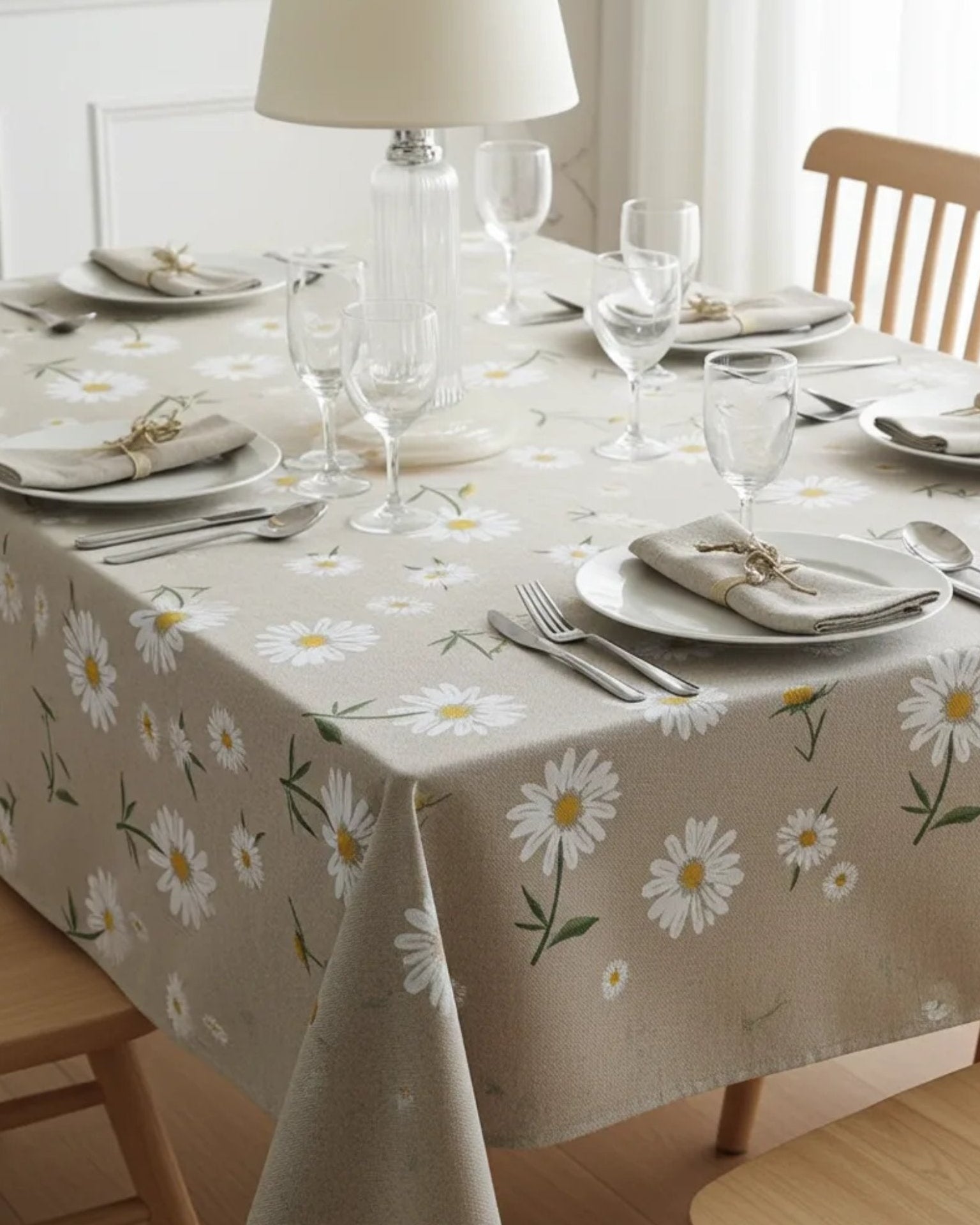 Nappe rectangulaire 8 personnes - Marguerites