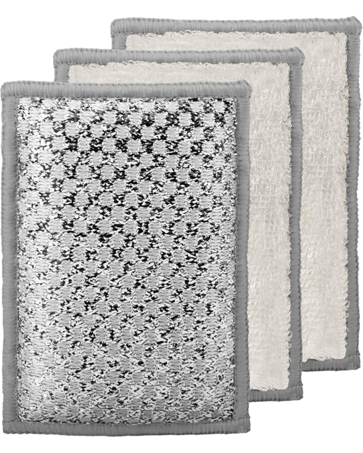 Éponges à récurer en fil de bambou - Contour argent
