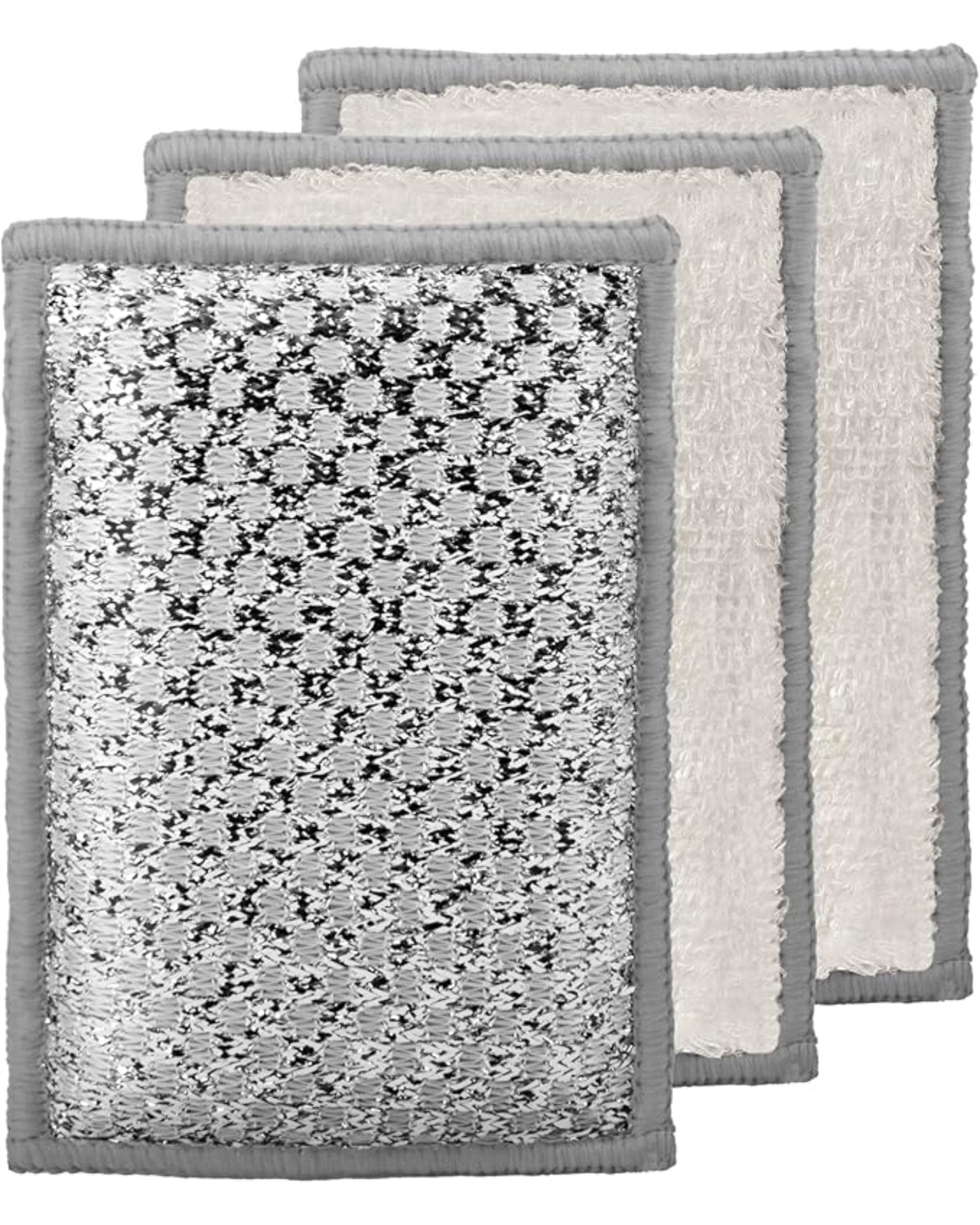 Éponges à récurer en fil de bambou - Contour argent