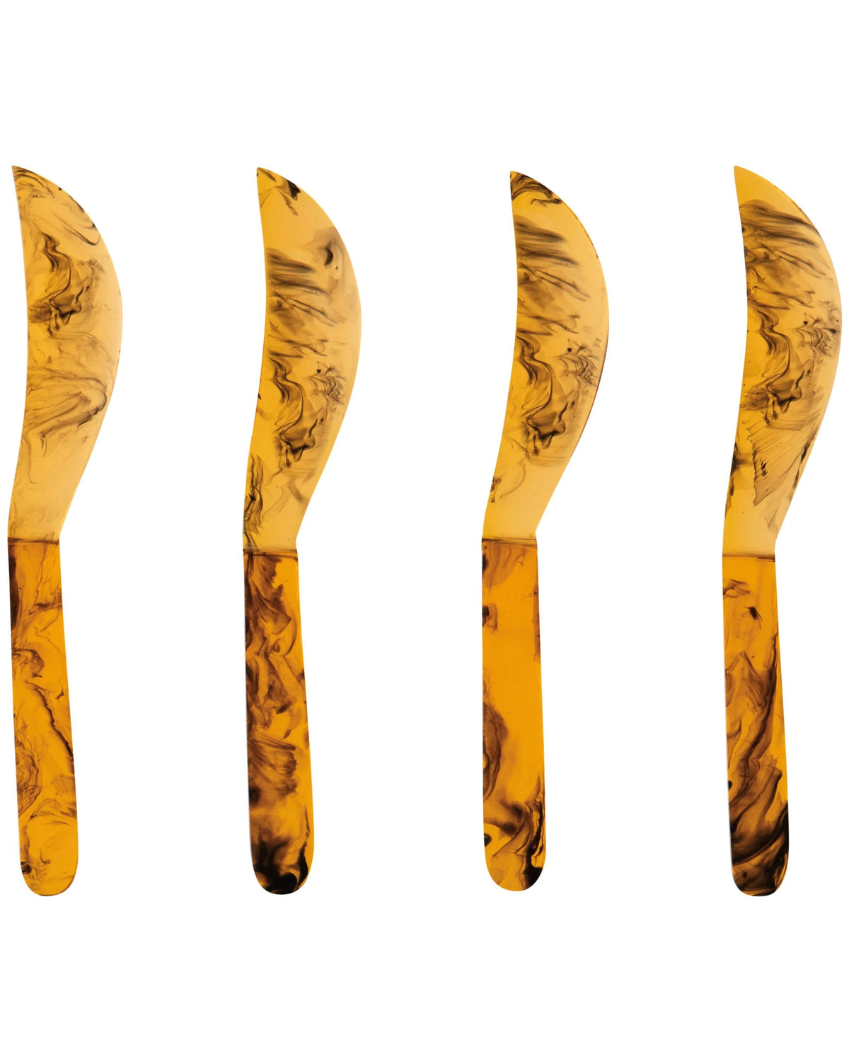 Ensemble de 4 spatules en résine imitation écaille de tortue
