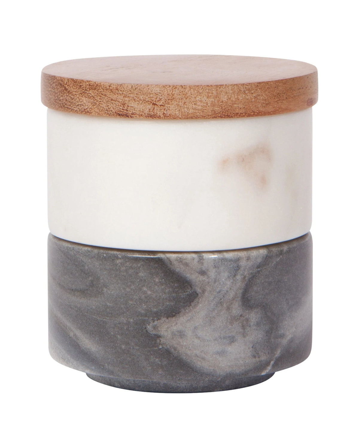 Pot pour le sel en marbre blanc et ardoise