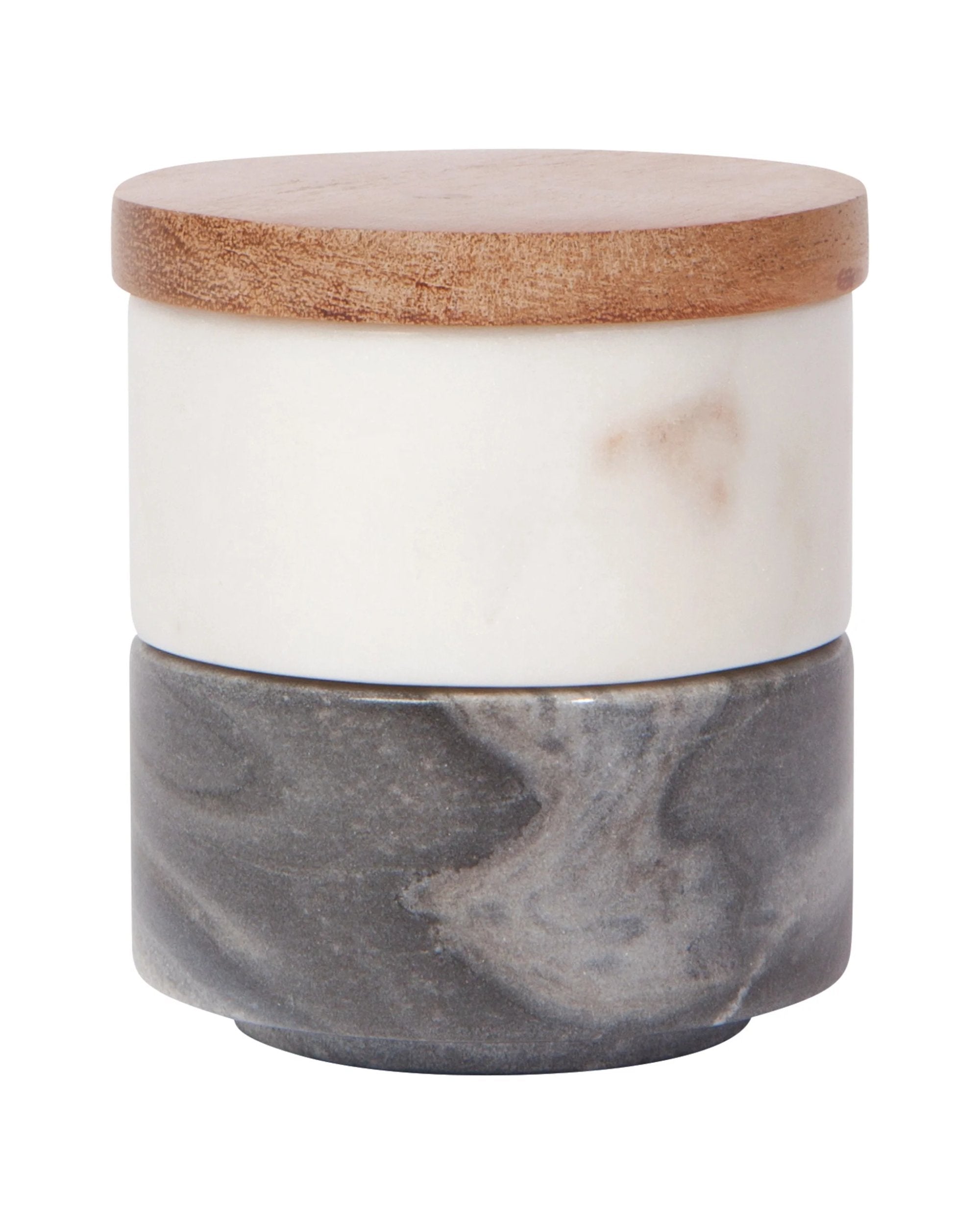 Pot pour le sel en marbre blanc et ardoise