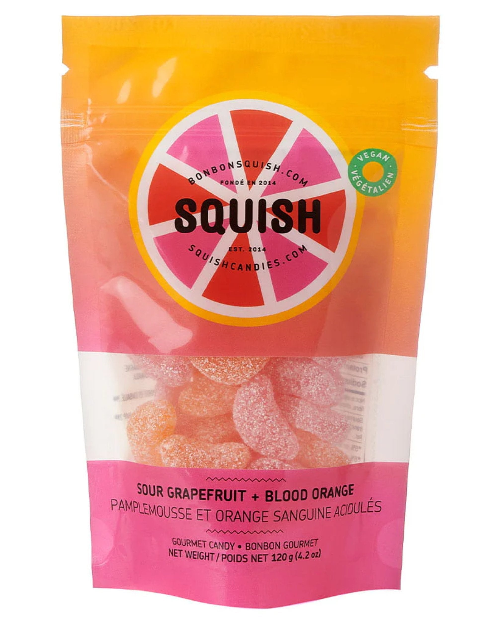 Bonbon gourmet végétalien - Pamplemousse et orange sanguine acidulés