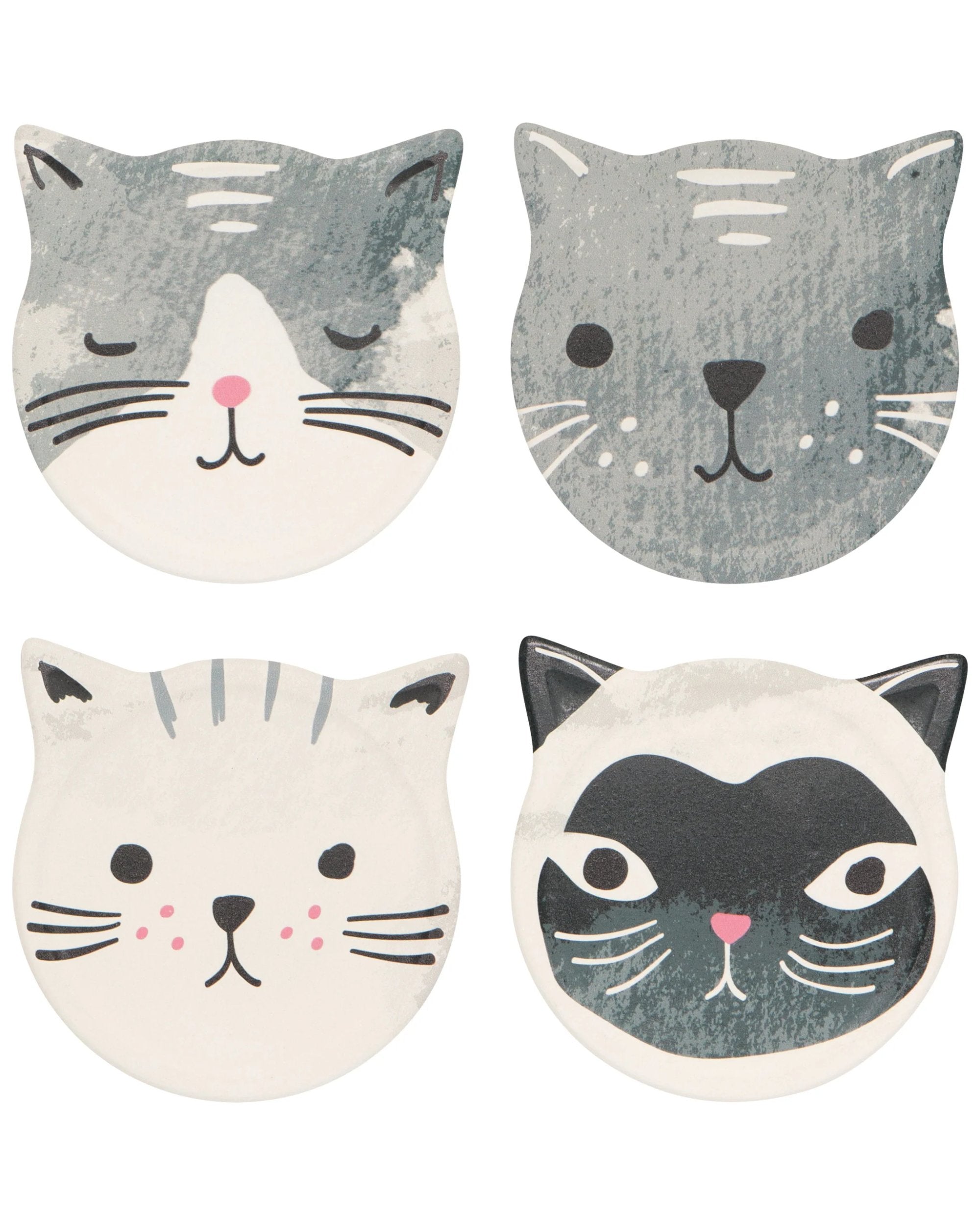 Lot de 4 sous-verres « Cats Meow Soak Up »