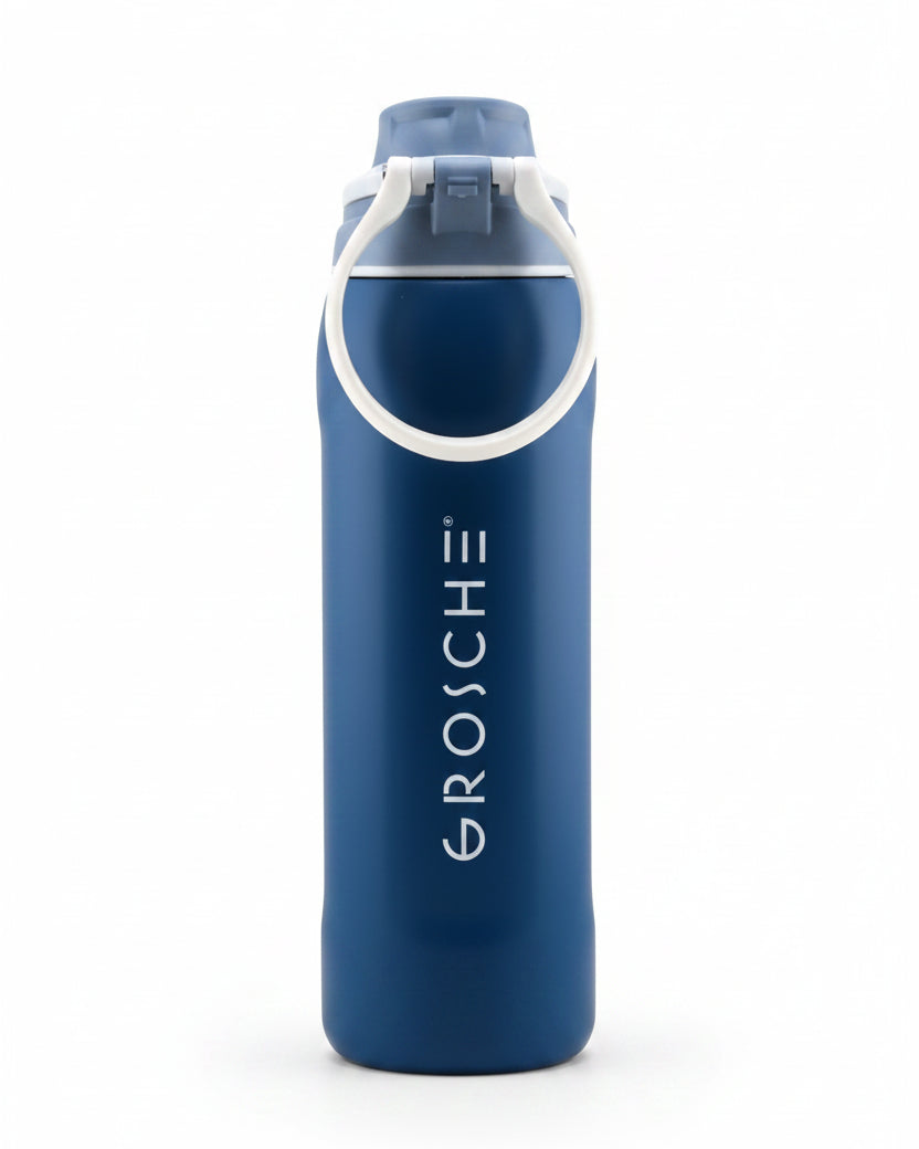 Bouteille d'eau isotherme KAMLOOPS avec couvercle à goulot, 24 oz - Bleu