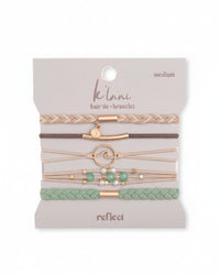 « Reflect » Vague dorée avec bracelets élastiques à cheveux aux tons neutres de plage (medium)