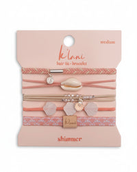 Bracelets élastiques à cheveux en corail scintillant avec coquillage (medium)