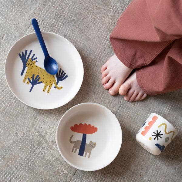 Ensemble de vaisselle illustré pour enfants - Léopard