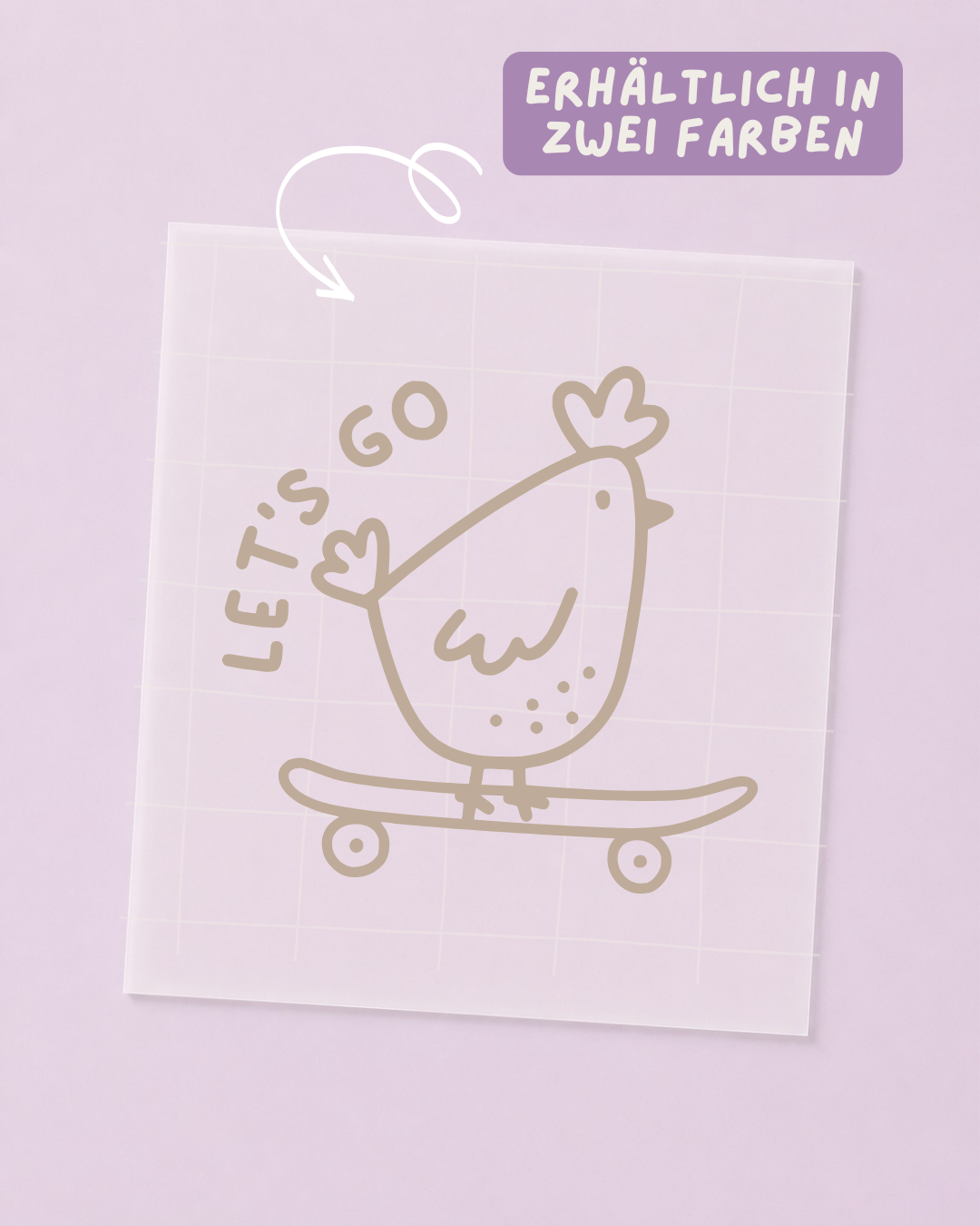 Transfert thermocollant poule - poule, coq - skateboard: Rouge / Animaux / Henne