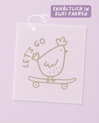 Transfert thermocollant poule - poule, coq - skateboard: Rouge / Animaux / Henne