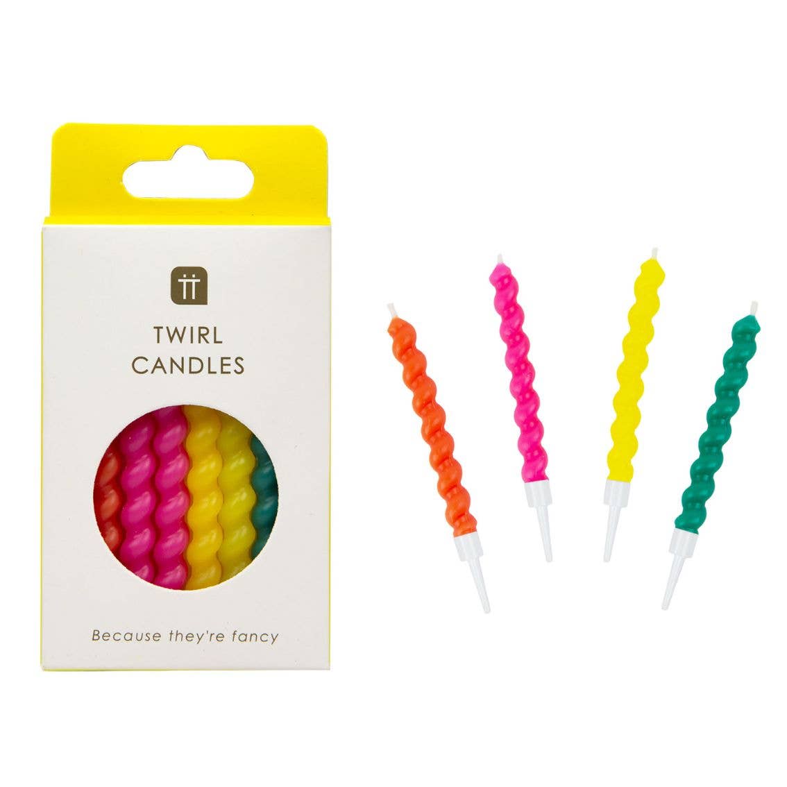 Bougies d'anniversaire tourbillonnantes - Pack de 8 | Bougies de gâteau |