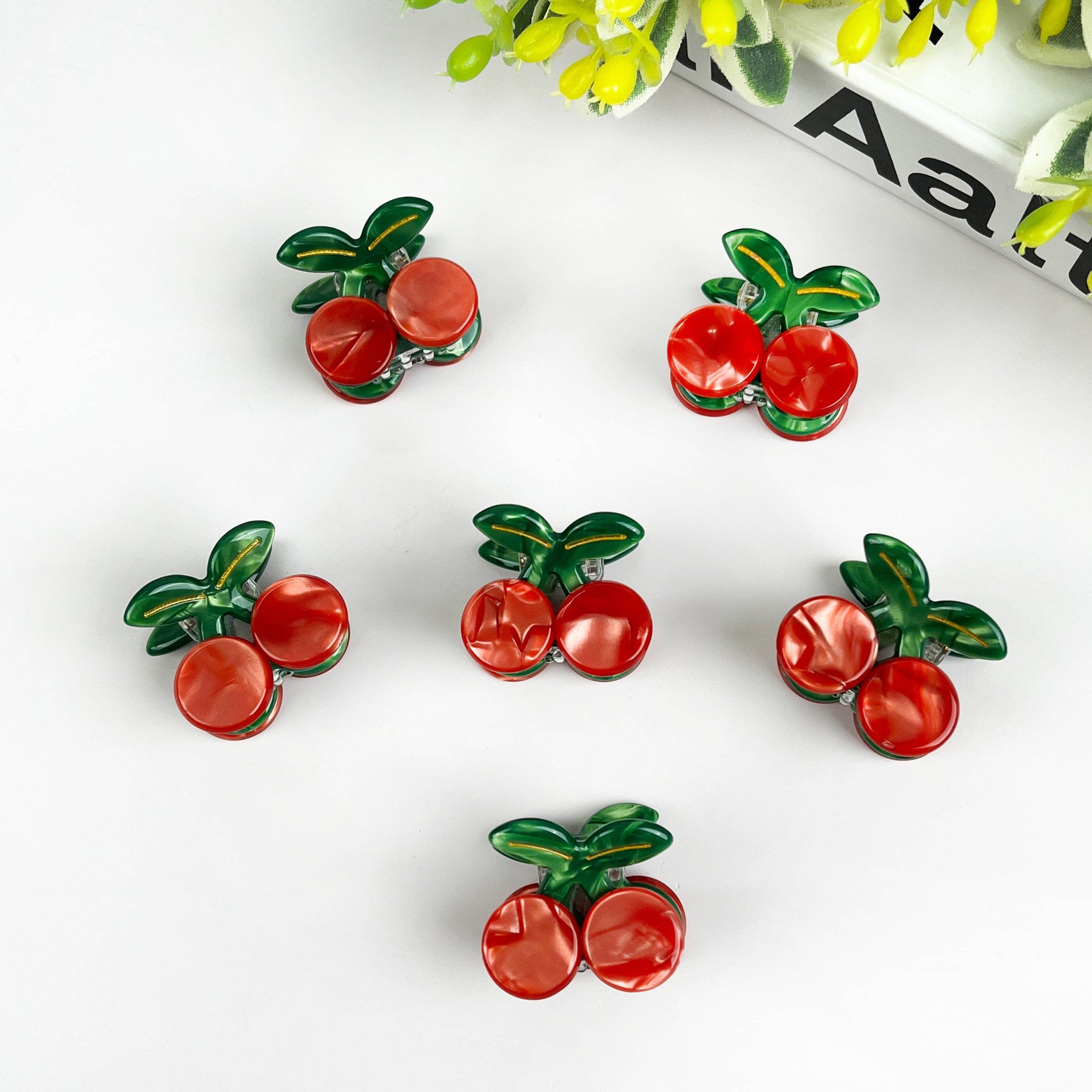 Lot de 2 pinces à cheveux mini cerises