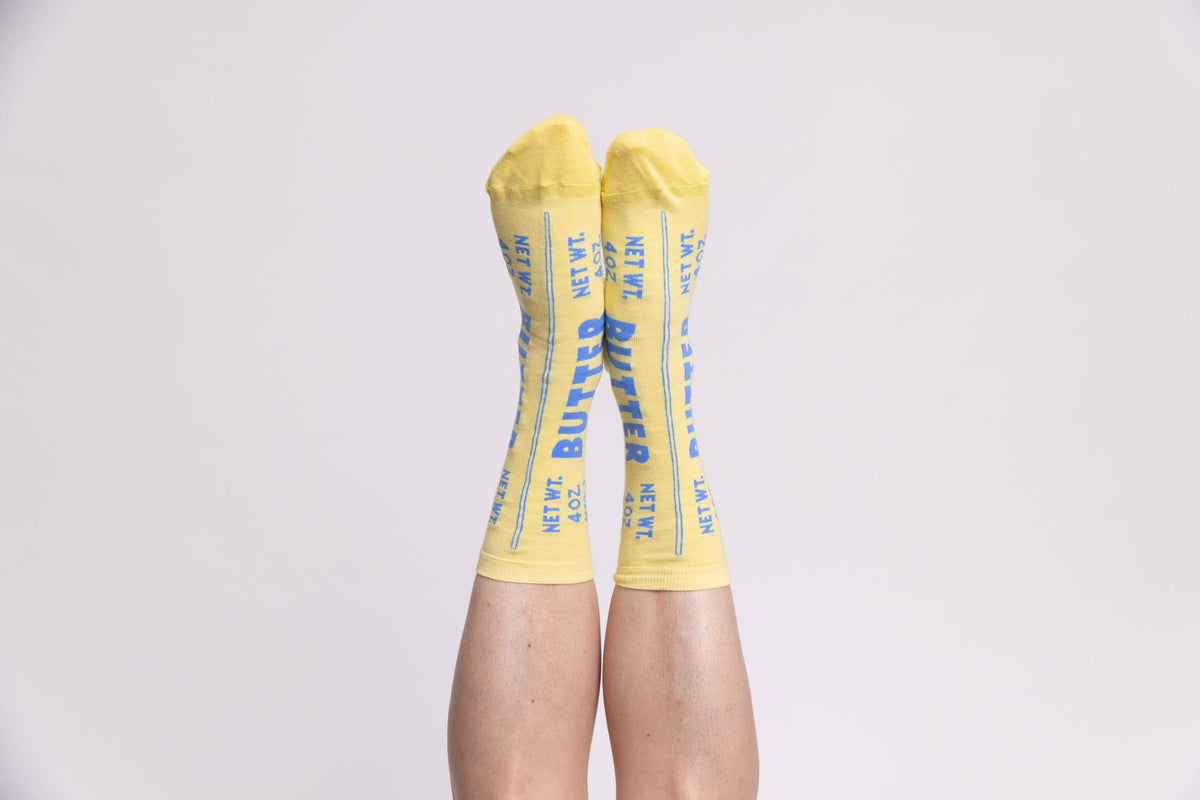 Chaussettes montantes Beurre | Cadeau pour gourmet et chef | Taille S