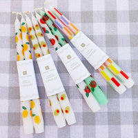 Bougies effilées citron pour dîner - Lot de 2 | Cadeaux d'été |