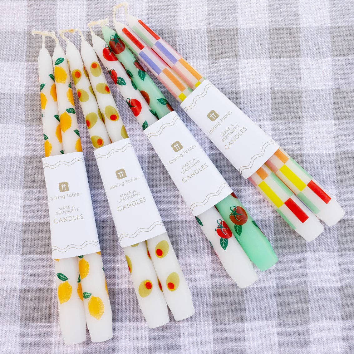 Bougies effilées citron pour dîner - Lot de 2 | Cadeaux d'été |