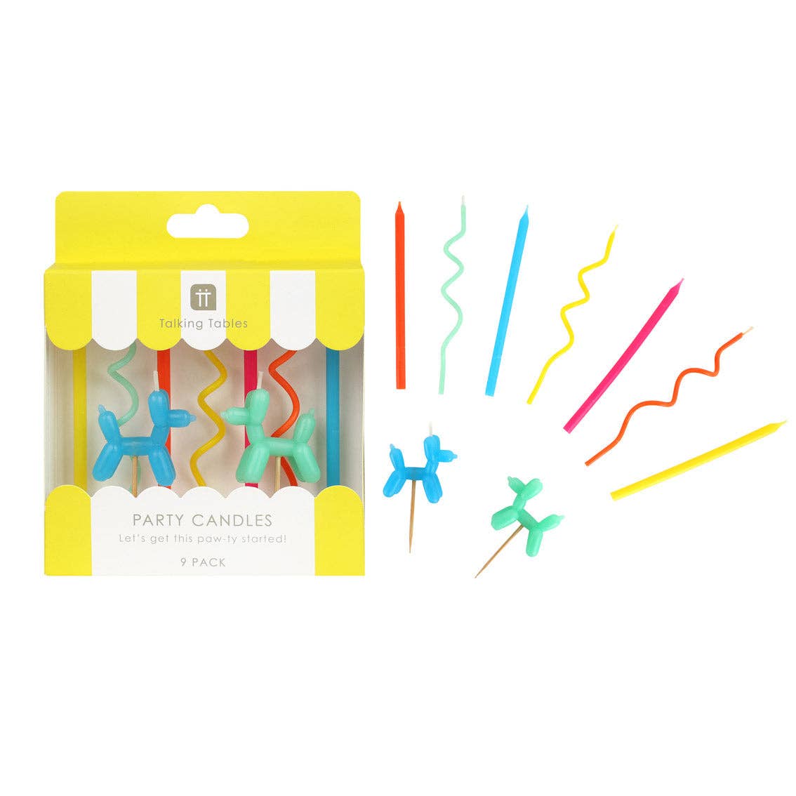 Bougies d'anniversaire chien en ballon - lot de 9 | Bougies pour gâteau |