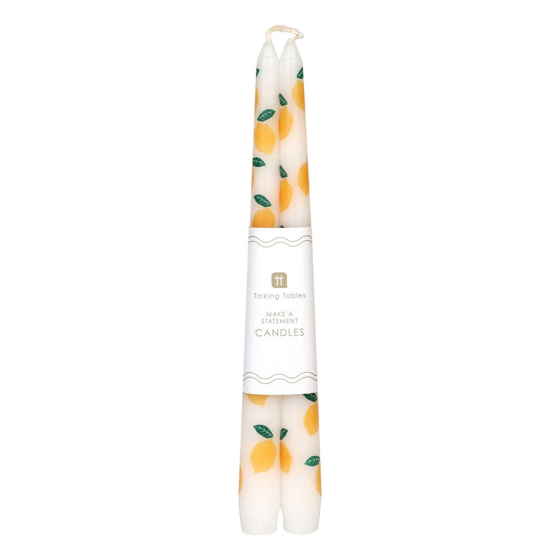 Bougies effilées citron pour dîner - Lot de 2 | Cadeaux d'été |