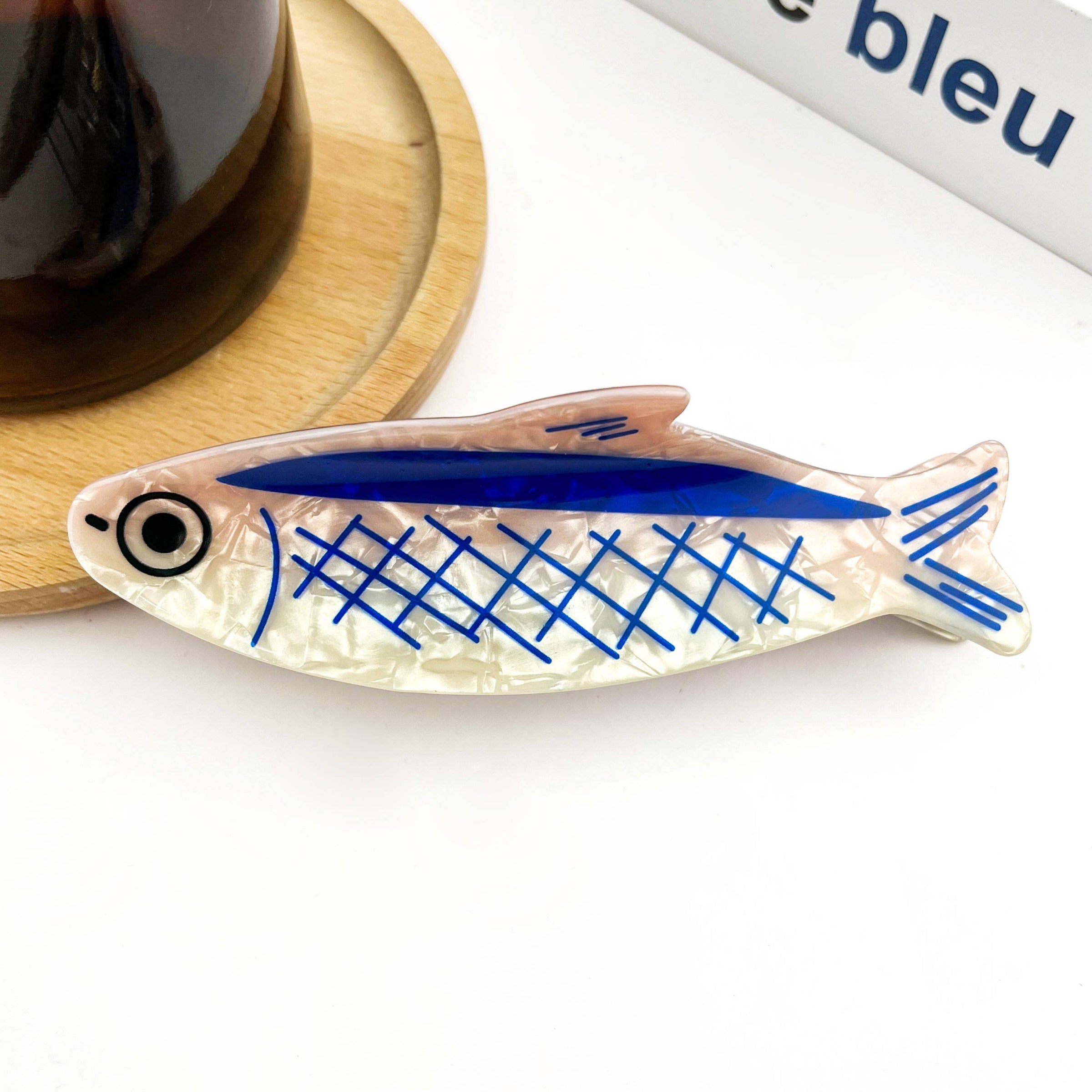 Pince à cheveux en forme de sardine, pince à cheveux style océan: Sardine