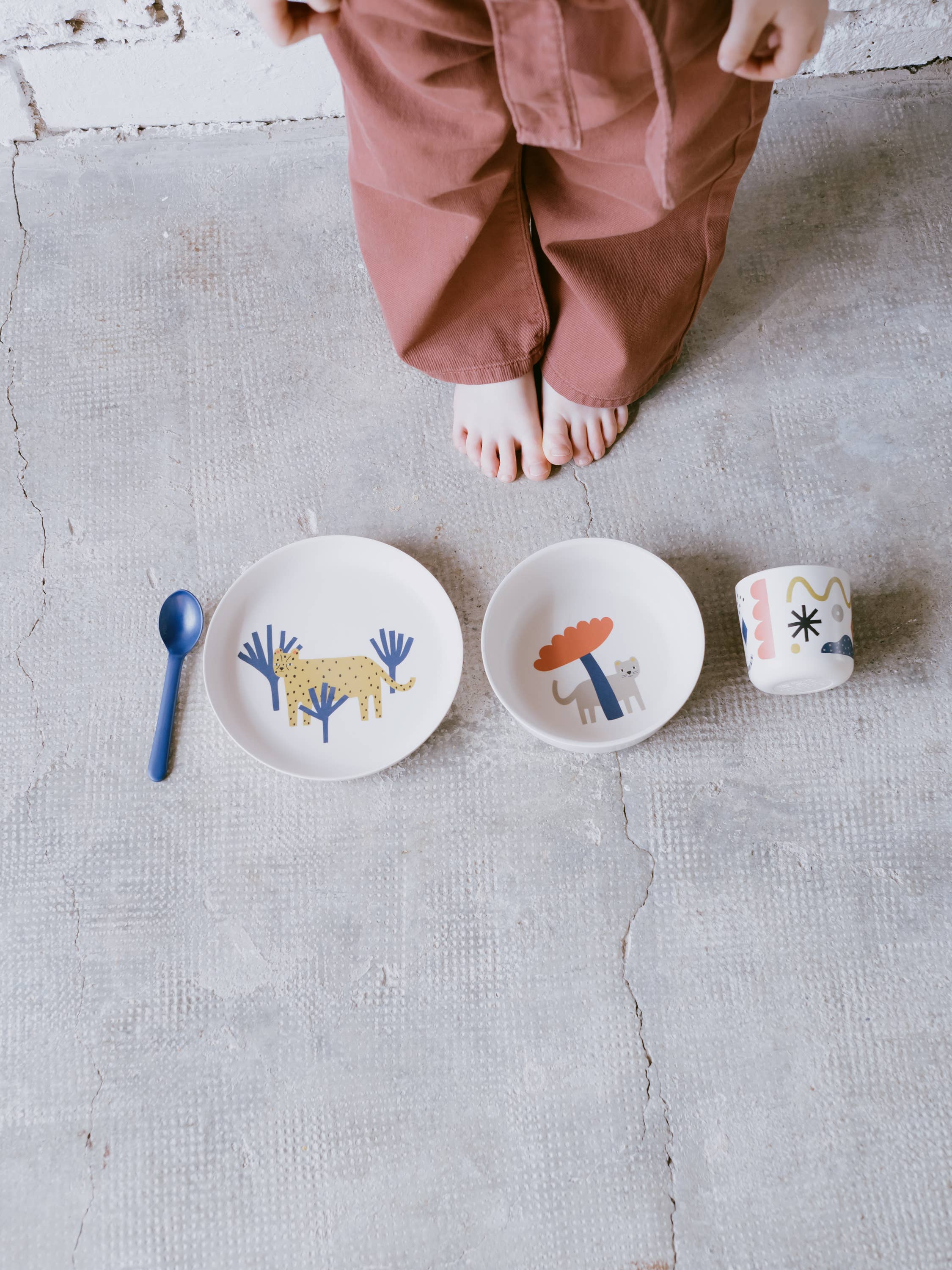 Ensemble de vaisselle illustré pour enfants - Léopard