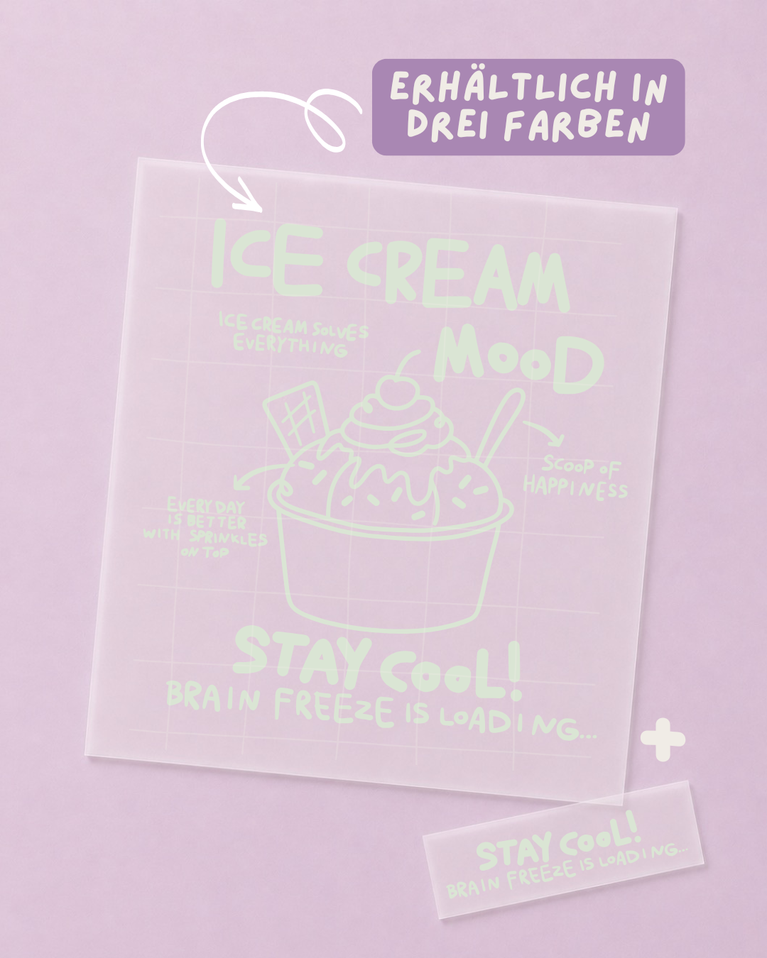 Motif thermocollant Glace - Ambiance Glace - Été - À repasser: Orange pastel