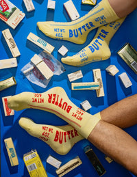 Chaussettes montantes Beurre | Cadeau pour gourmet et chef | Taille S