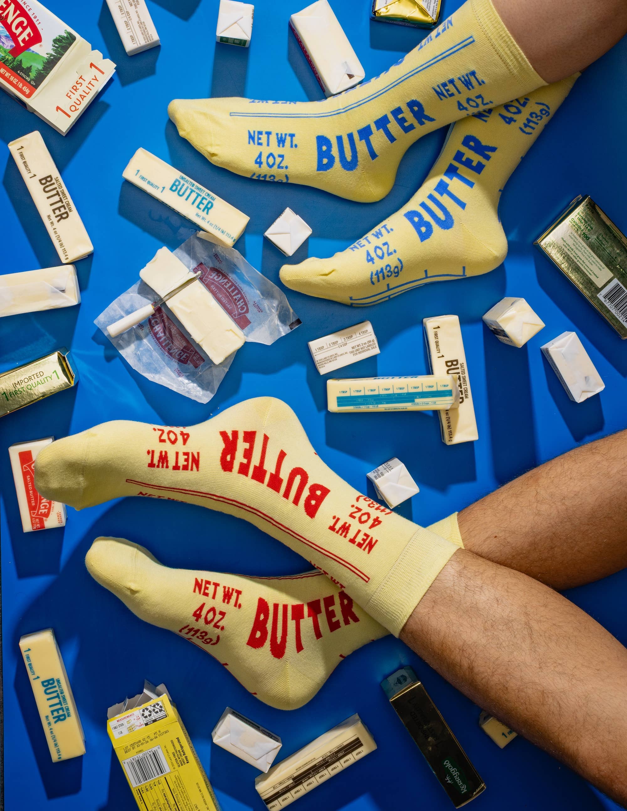 Chaussettes montantes Beurre | Cadeau pour gourmet et chef | Taille S