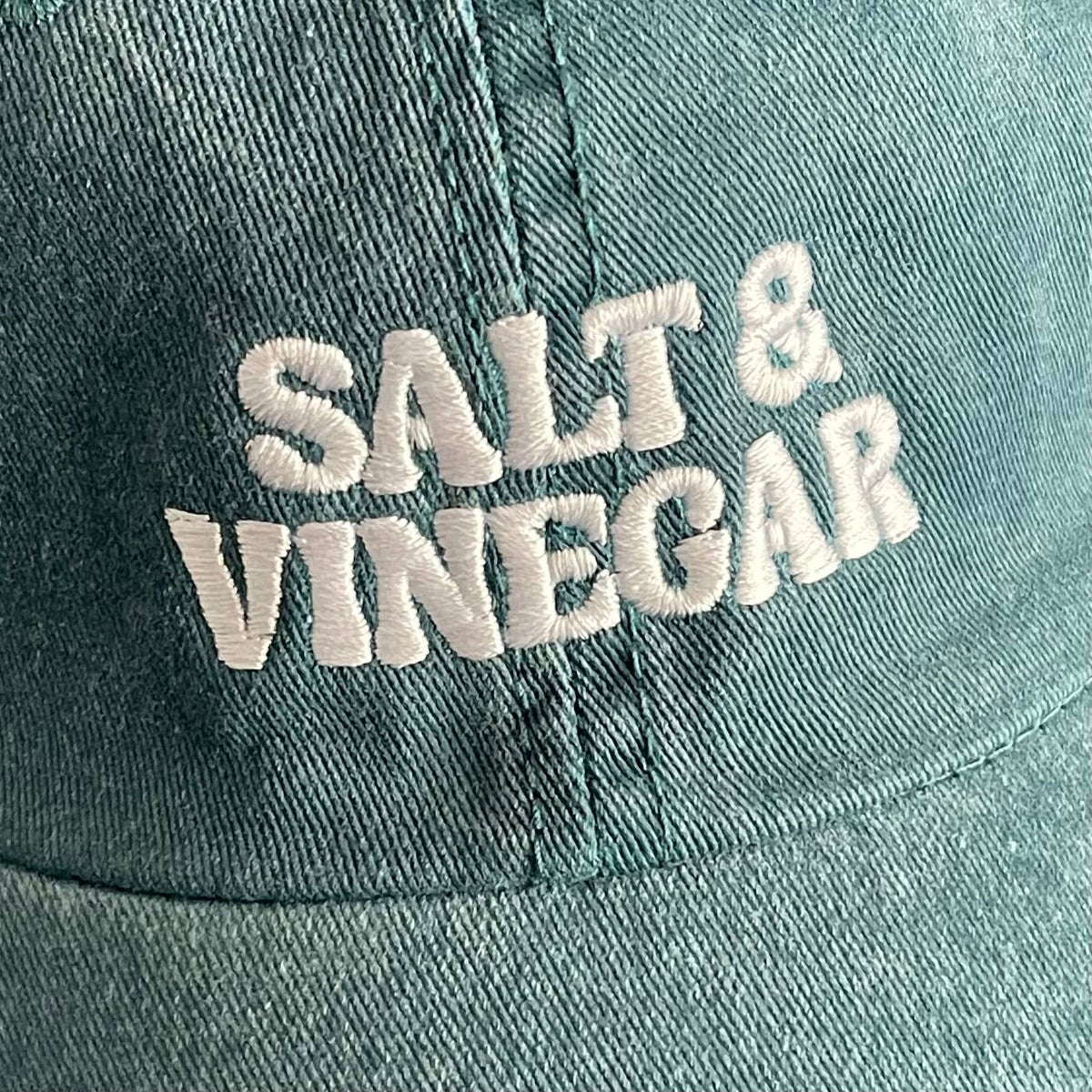 Casquette de baseball « Salt and Vinegar » style dad hat en bleu sarcelle délavé