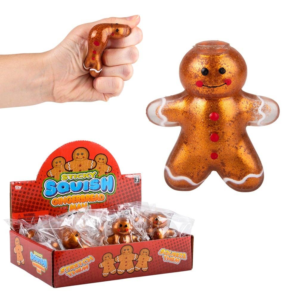 SQUISH STICKY GINGERBREAD MAN LLB Christmas, 2,25 pouces