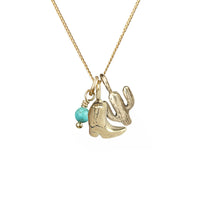 Collier de botte de cowboy: Argent avec chaîne en argent