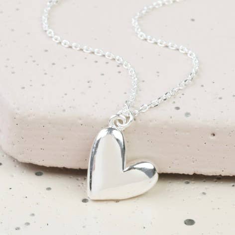 Collier 3D Coeur: Argent