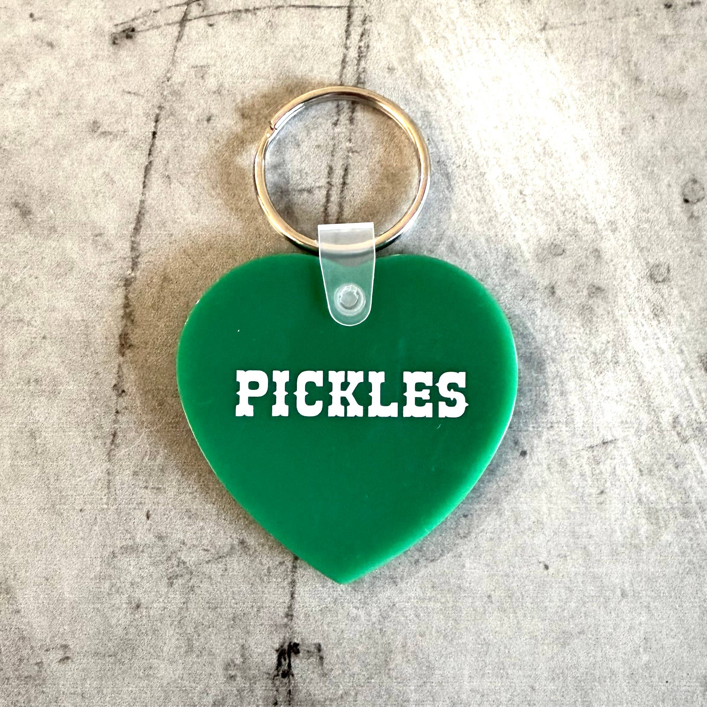 Porte-clés en forme de cœur Pickles porte-clés boutique de cadeaux restaurant deli