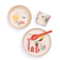 Set de vaisselle illustré pour enfants - Arbres