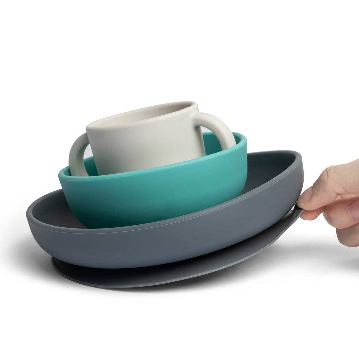 Ensemble de repas en silicone pour bébé - Lagune