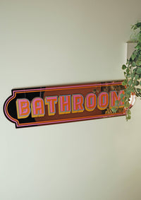 Panneau Miroir Salle de Bain 'Bathroom' - Rose Ludique: Medium - 39cm x 10cm