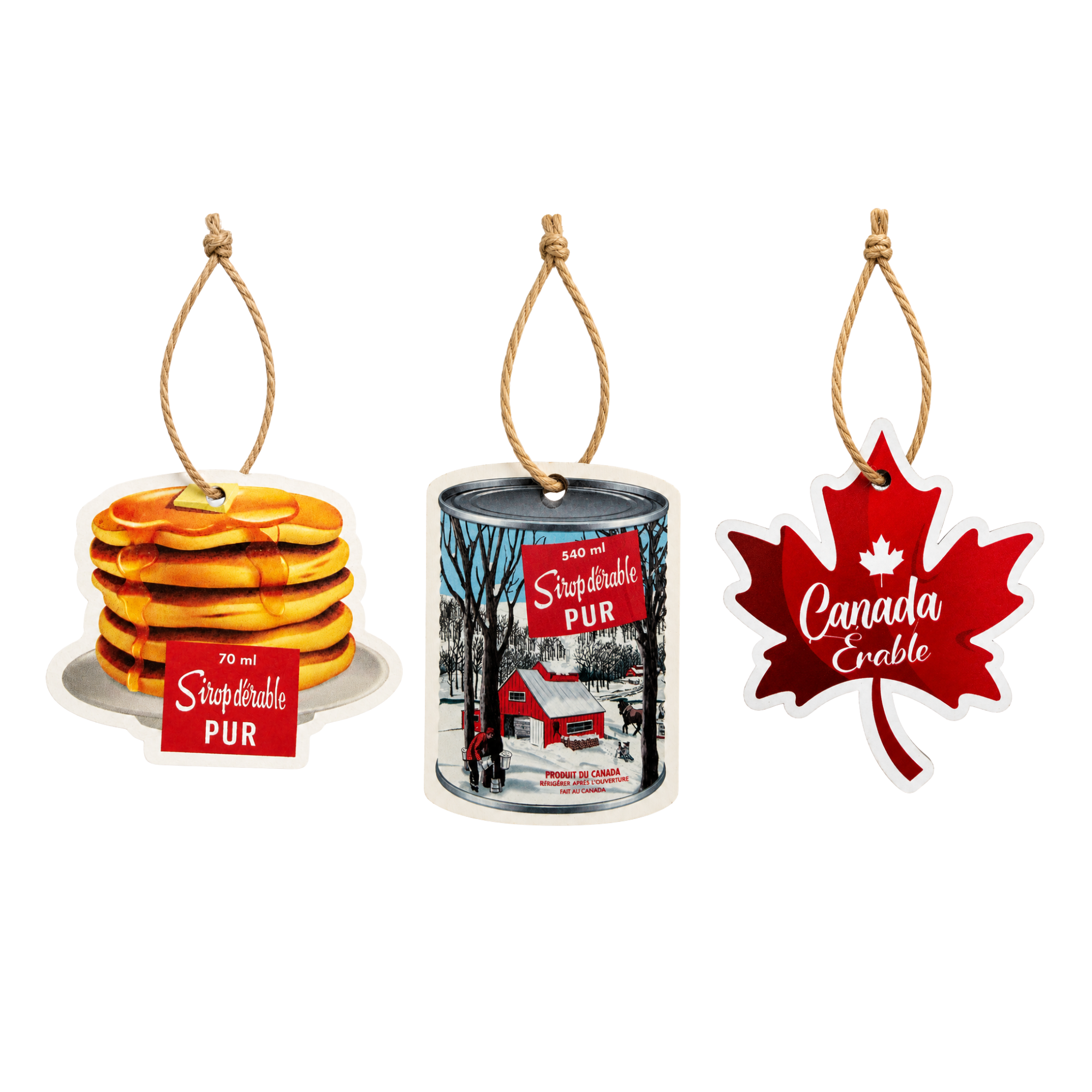 Ornements de Noël: Français / Boîte de sirop d'érable
