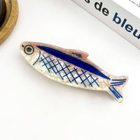 Pince à cheveux en forme de sardine, pince à cheveux style océan: Sardine