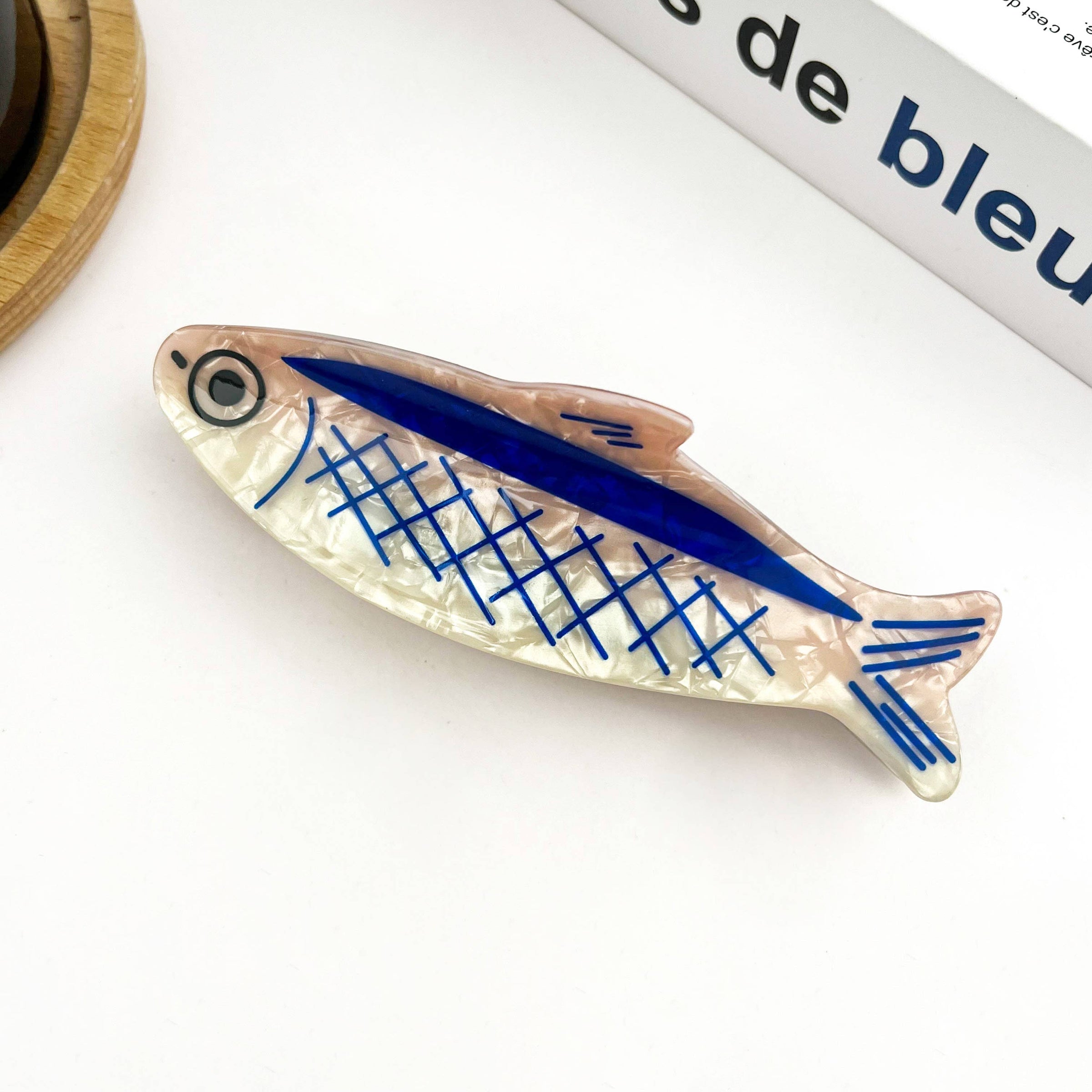 Pince à cheveux en forme de sardine, pince à cheveux style océan: Sardine