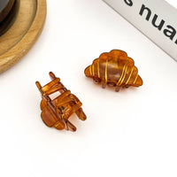 Mini pince à cheveux croissant, pince à cheveux sur le thème de la nourriture en acétate: Mini-agrafe