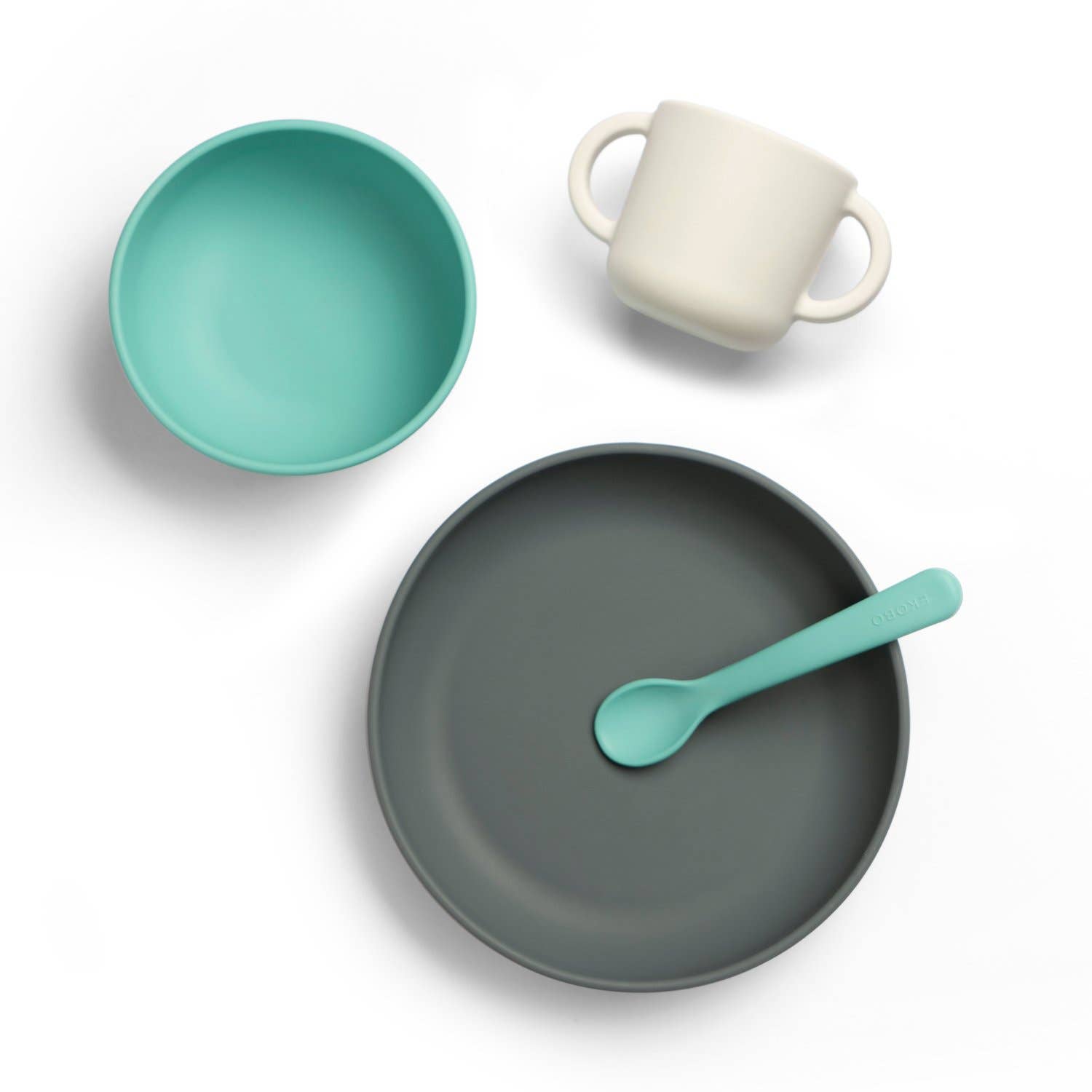 Ensemble de repas en silicone pour bébé - Lagune