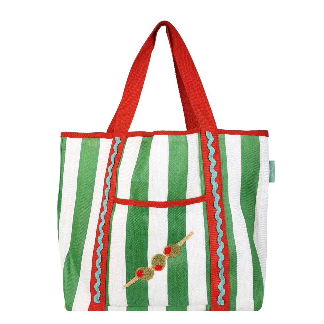 Sac cabas olive en plastique recyclé