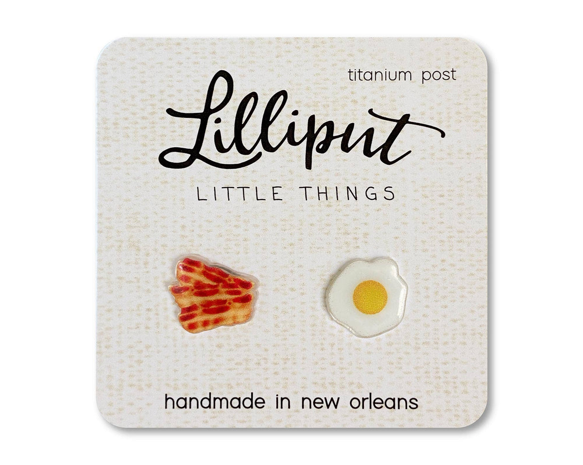 Boucles d'oreilles Bacon et Oeuf