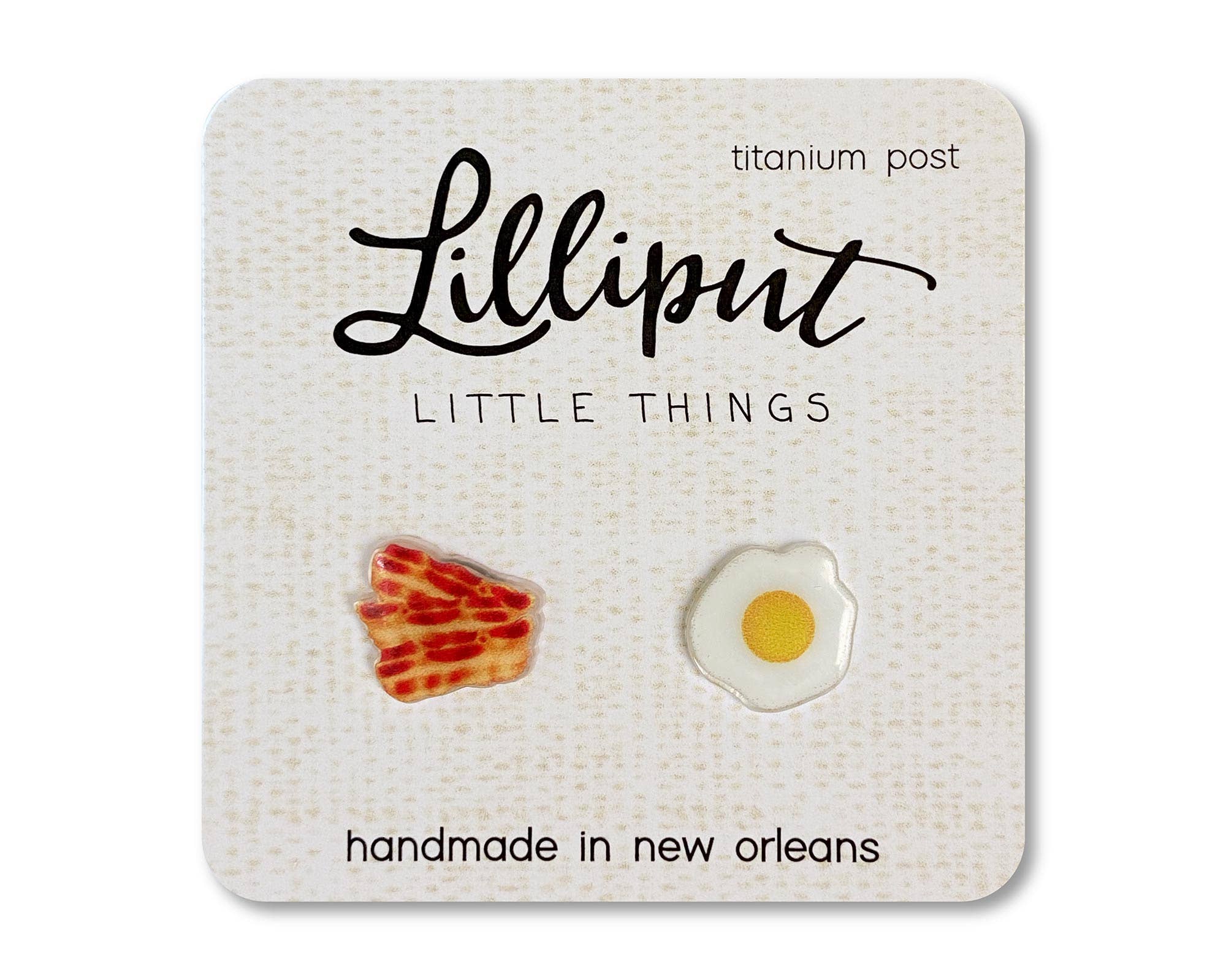 Boucles d'oreilles Bacon et Oeuf