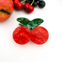 Pince à cheveux en acétate à double cerise, barrette inspirée des fruits