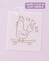 Transfert thermocollant poule - poule, coq - skateboard: Bleu / Animaux / Robinet