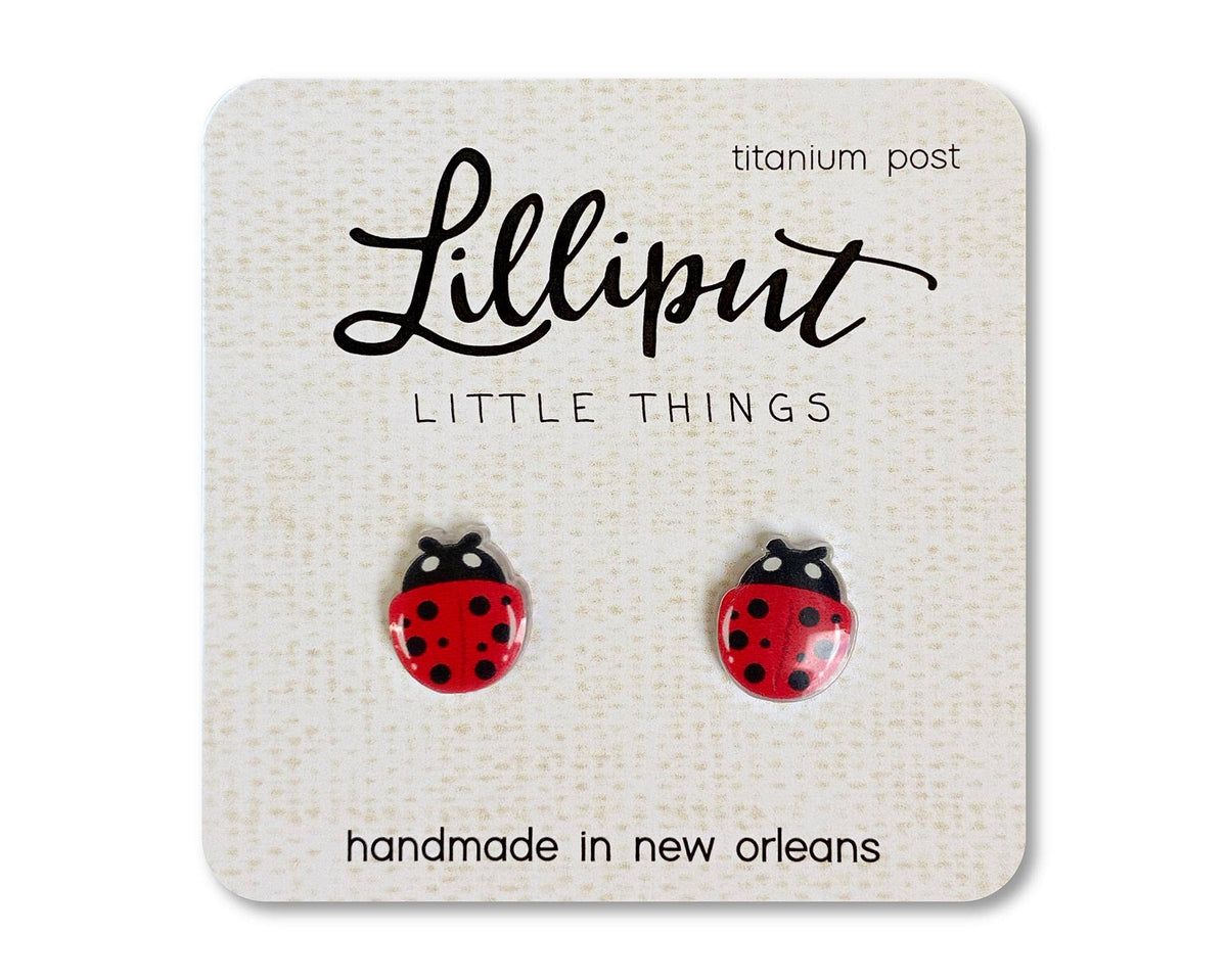 Boucles d'oreilles coccinelle//Boucles d'oreilles pour enfants