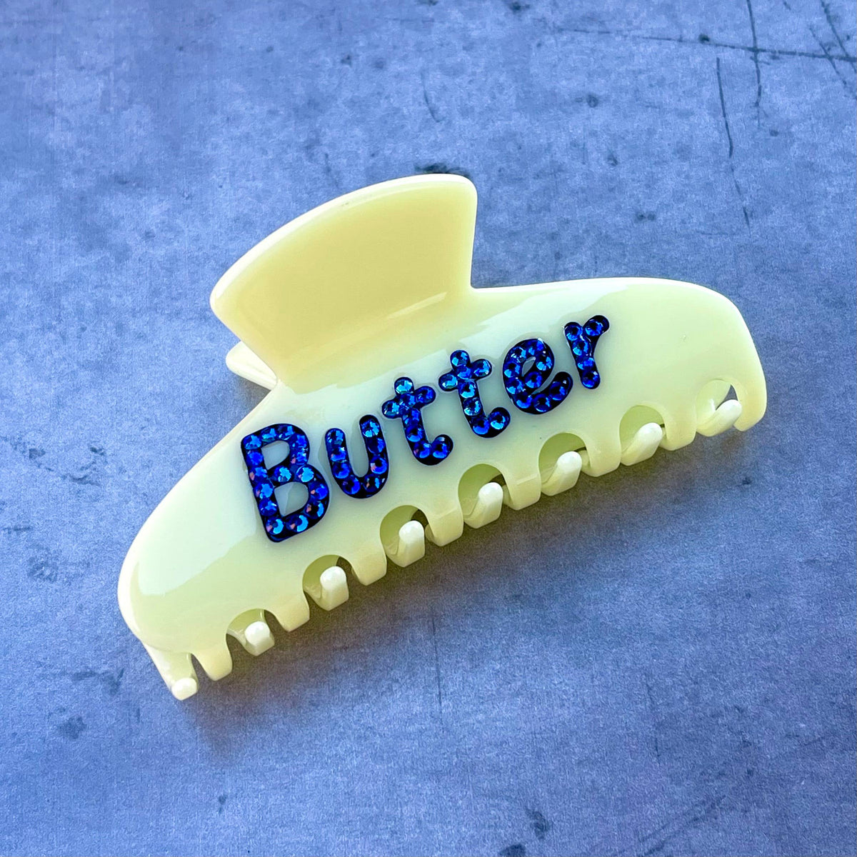 Pince à cheveux en strass Butter Word, accessoires de nouveauté